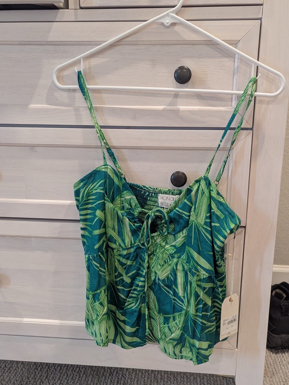 Honolua Surf Tropical Green Leaf Cami Top